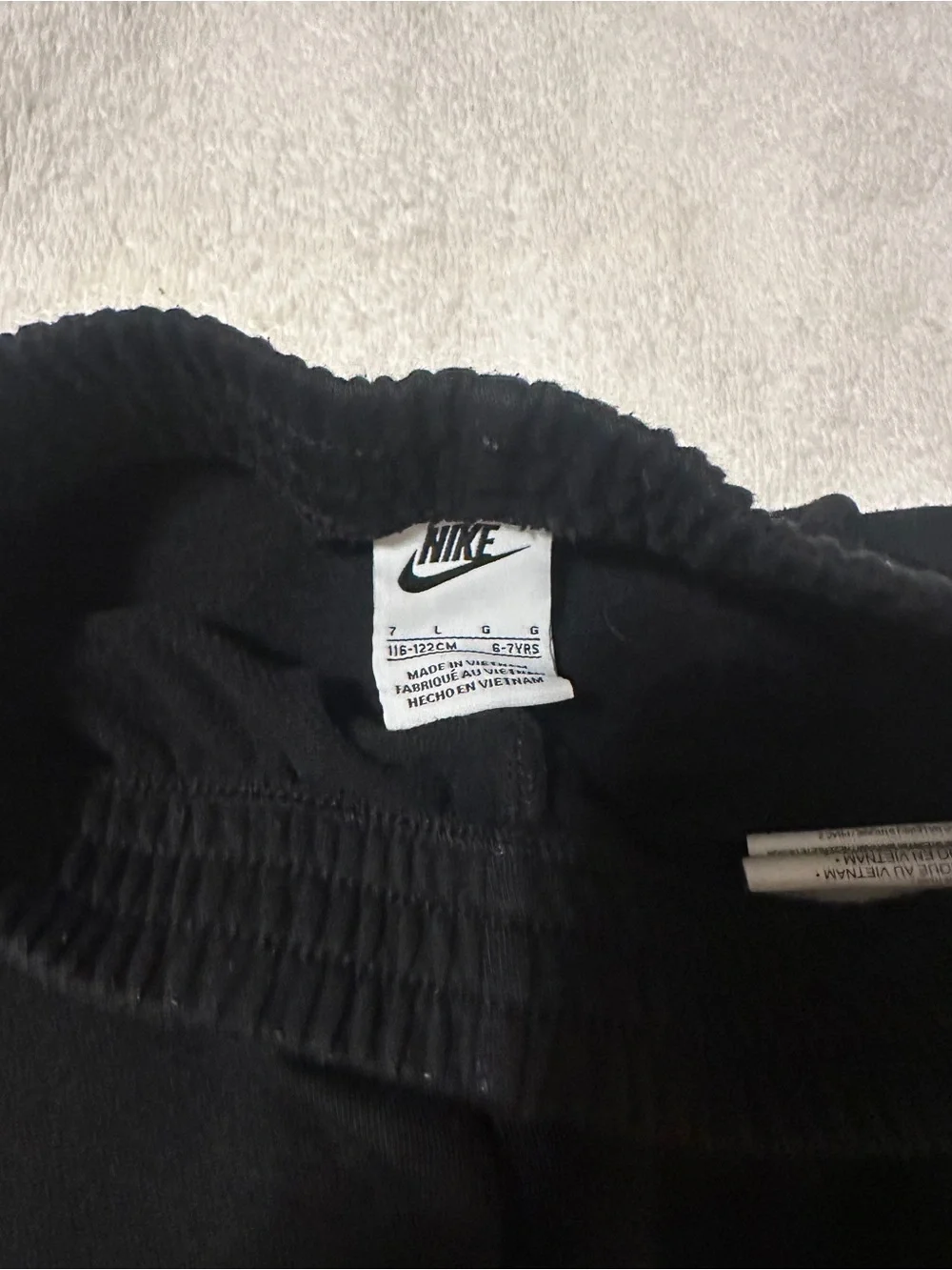 Nike boys 2 piece outfit black gray size 7 cotton polyester